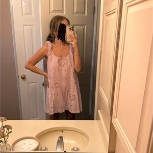 MARBLE Mauve Mini Dress with Bow Details